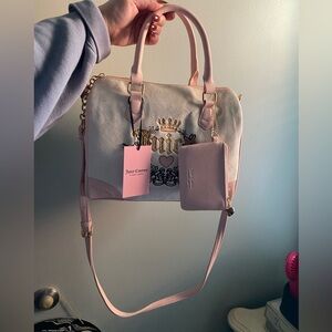 Juicy culture heritage satchel. Crystal pink clay color